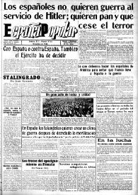 España popular : semanario al servicio del pueblo español. Año III, núm. 110, 27 de noviembre de 1942 | Biblioteca Virtual Miguel de Cervantes