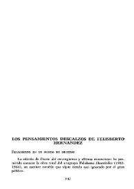 Los pensamientos descalzos de Felisberto Hernández  / Carlos Roberto Morán | Biblioteca Virtual Miguel de Cervantes