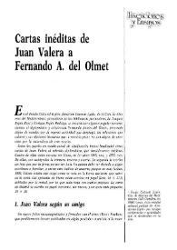 Cartas inéditas de Juan Valera a Fernando A. del Olmet / José Luis Molina | Biblioteca Virtual Miguel de Cervantes