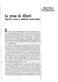 La prosa de Alberti. Algunos temas y motivos recurrentes  / Robert Marrast  | Biblioteca Virtual Miguel de Cervantes