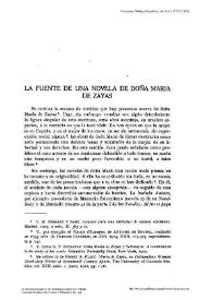 La fuente de una novela de doña María de Zayas / Ricardo Senabre Sempere | Biblioteca Virtual Miguel de Cervantes