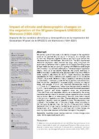 Impact of climate and demographic changes on the vegetation of the M’goun Geopark UNESCO of Morocco (1984-2021)  / Gharnit Youssef, Moujane Abdelaziz, Outourakht Aboubakre, Aziz Hasib, Abdelali Boulli | Biblioteca Virtual Miguel de Cervantes