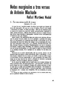 Notas marginales a tres versos de Antonio Machado / Rafael Martínez Nadal | Biblioteca Virtual Miguel de Cervantes