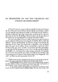 El humanismo en los "Dos coloquios del combite" de Pedro Mexía  / Pedro Conde Parrado y Miguel Ángel González Manjarrés | Biblioteca Virtual Miguel de Cervantes