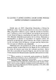 La “Quexa y aviso contra amor” como pugna entre géneros narrativos / José Luis Martín  | Biblioteca Virtual Miguel de Cervantes