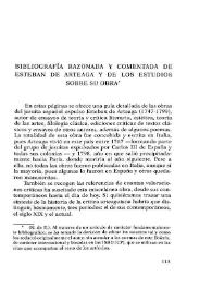 Bibliografía razonada y comentada de Esteban de Arteaga y de los estudios sobre su obra / Fernando Molina Castillo  | Biblioteca Virtual Miguel de Cervantes