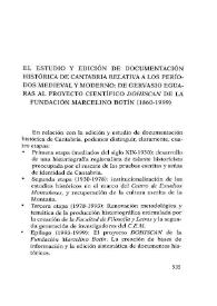 El estudio y edición de documentación histórica de Cantabria relativa a los periodos medieval y moderno: De Gervasio Eguaras al proyecto científico "Dohiscan" de la Fundación Marcelino Botín (1860-1999) / Jesús Solórzano Telechea, José María González de las Heras | Biblioteca Virtual Miguel de Cervantes