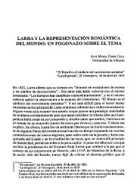 Larra y la representación romántica del mundo: un fogonazo sobre el tema / José María Ferri Coll | Biblioteca Virtual Miguel de Cervantes