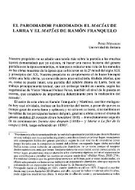 El parodiador parodiado: el "Macías" de Larra y el "Matías" de Ramón Franquelo / Piero Menarini | Biblioteca Virtual Miguel de Cervantes