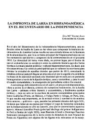 La impronta de Larra en Hispanoamérica en el Bicentenario de la Independencia / Eva M.ª Valero Juan | Biblioteca Virtual Miguel de Cervantes