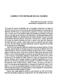 Larra y su mensaje en el tiempo / Jesús Miranda de Larra y de Onís | Biblioteca Virtual Miguel de Cervantes