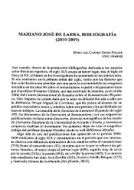 Mariano José de Larra. Bibliografía (2000-2009) / María del Carmen Simón Palmer | Biblioteca Virtual Miguel de Cervantes