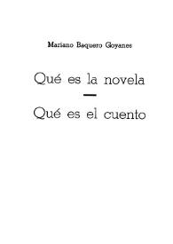 Prólogo a "Qué es la novela"  / Francisco Javier Díez de Revenga | Biblioteca Virtual Miguel de Cervantes