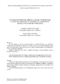 La familia paterna de María de Zayas y Sotomayor: claves del proceso de entrada en la Orden de Santiago de Fernando de Zayas   / Alberto Rodríguez de Ramos, Isabel Colón Calderón | Biblioteca Virtual Miguel de Cervantes