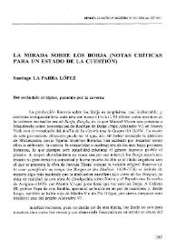 La mirada sobre los Borja (Notas críticas para un estado de la cuestión) / Santiago La Parra López | Biblioteca Virtual Miguel de Cervantes