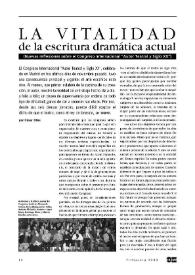 La vitalidad de la escritura dramática actual (Nuevas reflexiones sobre el Congreso Internacional "Autor Teatral y Siglo XX") / por César Oliva | Biblioteca Virtual Miguel de Cervantes