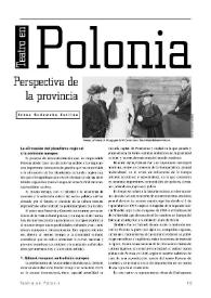 Teatro en Polonia: perspectiva de la provincia / Irène Sadowska Guillón ; traducción S.M.B.   | Biblioteca Virtual Miguel de Cervantes