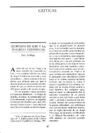 Leopoldo de Luis y la tragedia existencial / Luis Arrillaga | Biblioteca Virtual Miguel de Cervantes