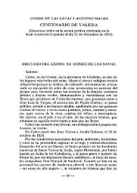 Centenario de Valera   / Conde de las Navas y Antonio Maura | Biblioteca Virtual Miguel de Cervantes