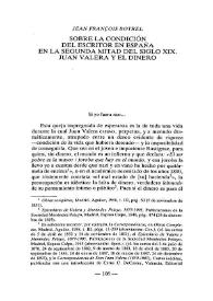 Sobre la condición de escritor en España en la segunda mitad del siglo XIX. Juan Valera y el dinero / Jean-François Botrel | Biblioteca Virtual Miguel de Cervantes