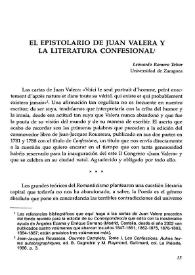 El epistolario de Juan Valera y la literatura confesional  / Leonardo Romero Tobar  | Biblioteca Virtual Miguel de Cervantes