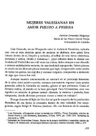 Mujeres valerianas en “Amor puesto a prueba”  / Patricia Fernández Melgarejo, María de las Nieves García Pareja  | Biblioteca Virtual Miguel de Cervantes