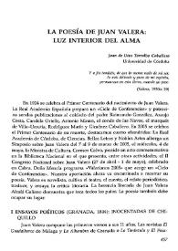 La poesía de Juan Valera: luz interior del alma  / Juan de Dios Torralbo Caballero   | Biblioteca Virtual Miguel de Cervantes