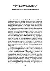 Pobres y pobreza del medievo a la primera modernidad (Para un estudio histórico-social de la picaresca) / José Antonio Maravall  | Biblioteca Virtual Miguel de Cervantes