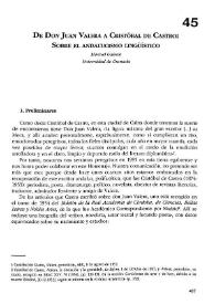 De don Juan Valera a Cristóbal de Castro: sobre el andalucismo lingüístico  / Manuel Galeote | Biblioteca Virtual Miguel de Cervantes