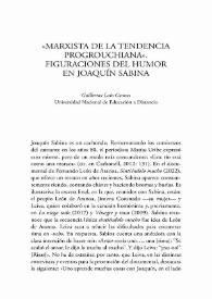 "Marxista de la tendencia progrouchiana". Figuraciones del humor en Joaquín Sabina / Guillermo Laín Corona | Biblioteca Virtual Miguel de Cervantes