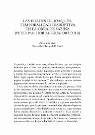 Las edades de Joaquín. Temporalidad disruptiva en la obra de Sabina (Peter Pan, Dorian Gray, Drácula) / María Julia Ruiz | Biblioteca Virtual Miguel de Cervantes