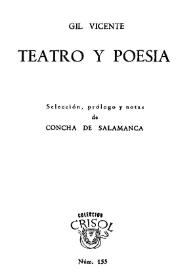 Teatro y poesía / Gil Vicente ; selección, prólogo y notas de Concha de Salamanca | Biblioteca Virtual Miguel de Cervantes