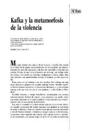 Kafka y la metamorfosis de la violencia  / Liliana Mizrahi  | Biblioteca Virtual Miguel de Cervantes