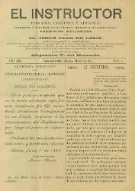 El Instructor : Periódico científico y literario consagrado á la difusión de las Ciencias Agrícolas y sus ramos anexos. Año XIII, núm. 1, mayo de 1896 | Biblioteca Virtual Miguel de Cervantes