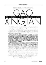 Entrevista a Gao Xingjian. Premio Nobel de Literatura 2000: "El hombre y su singularidad"  / declaraciones recogidas por Irène Sadowska Guillón ; versión española S.M.B. | Biblioteca Virtual Miguel de Cervantes