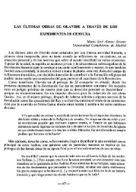 Las últimas obras de Olavide a través de los expedientes de censura / María José Alonso Seoane | Biblioteca Virtual Miguel de Cervantes