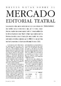 Breves notas sobre el mercado editorial teatral / Cristina Santolaria Solano
 | Biblioteca Virtual Miguel de Cervantes