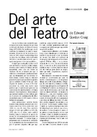 “Del arte del Teatro”, de Edward Gordon Craig / por Ignacio Amestoy Egiguren   | Biblioteca Virtual Miguel de Cervantes