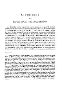 Latinismos / por Manuel Alvar y Sebastián Mariner | Biblioteca Virtual Miguel de Cervantes