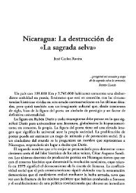 Nicaragua: la destrucción de "La sagrada selva" / José Carlos Rovira | Biblioteca Virtual Miguel de Cervantes