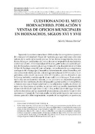 Cuestionando el mito hornachero. Población y ventas de oficios municipales en Hornachos, siglos XVI y XVII / Alberto Marcos Martín | Biblioteca Virtual Miguel de Cervantes