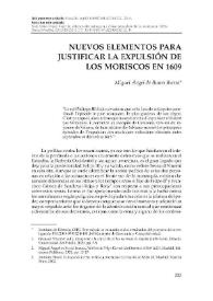 Nuevos elementos para justificar la expulsión de los moriscos en 1609  / Miguel Ángel de Bunes Ibarra | Biblioteca Virtual Miguel de Cervantes