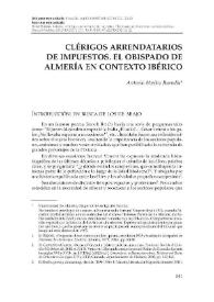 Clérigos arrendatarios de impuestos. El obispado de Almería en contexto ibérico  / Antonio Muñoz Buendía | Biblioteca Virtual Miguel de Cervantes