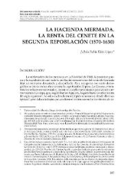 La hacienda mermada. La renta del Cenete en la segunda repoblación (1570-1630)  / Julián Pablo Díaz López | Biblioteca Virtual Miguel de Cervantes