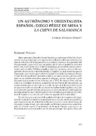 Un astrónomo y orientalista español: Diego Pérez de Mesa y "La Cueva de Salamanca" / Fernando Rodríguez Mediano | Biblioteca Virtual Miguel de Cervantes