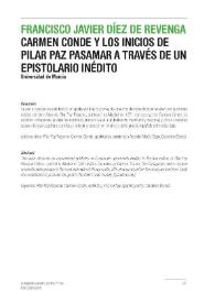 Carmen Conde y los inicios de Pilar Paz Pasamar a través de un epistolario inédito / Francisco Javier Díez de Revenga | Biblioteca Virtual Miguel de Cervantes