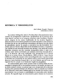 Retórica y verosimilitud / José María Pozuelo Yvancos | Biblioteca Virtual Miguel de Cervantes