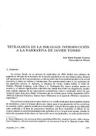 Tetralogía de la soledad: introducción a la narrativa de Javier Tomeo / José María Pozuelo Yvancos | Biblioteca Virtual Miguel de Cervantes