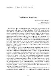 Con Miguel Hernández / Francisco Javier Díez de Revenga | Biblioteca Virtual Miguel de Cervantes