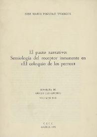 El pacto narrativo: semiología del receptor inmanente en "El Coloquio de los  perros" / José María Pozuelo Yvancos | Biblioteca Virtual Miguel de Cervantes